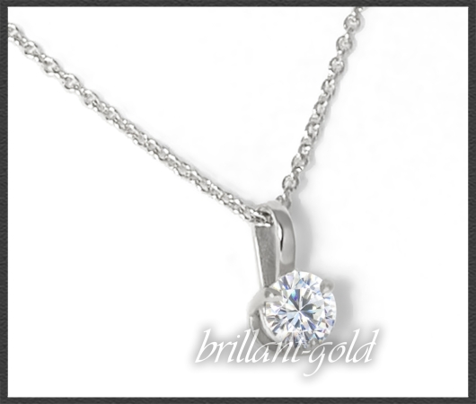 Brillant 585 Gold Collier 0,37ct, Si2; DGI Zertifikat